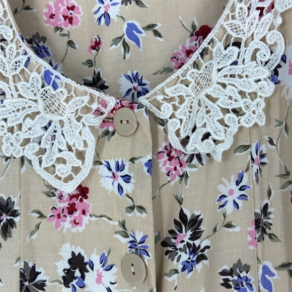 Vintage Jamie Brooke long floral spring summer button front maxi dress - Picture 7 of 13